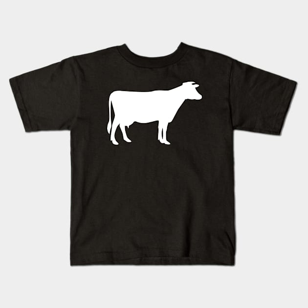 Cow Silhouette Kids T-Shirt by KC Happy Shop